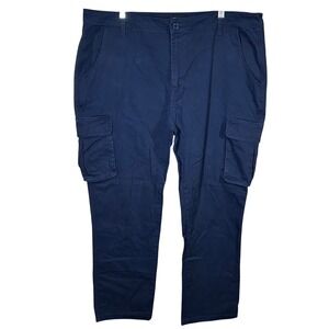 Blu‎ Rock New York Cargo Pants Navy Blue Mens Size 42 Utility Pockets EUC